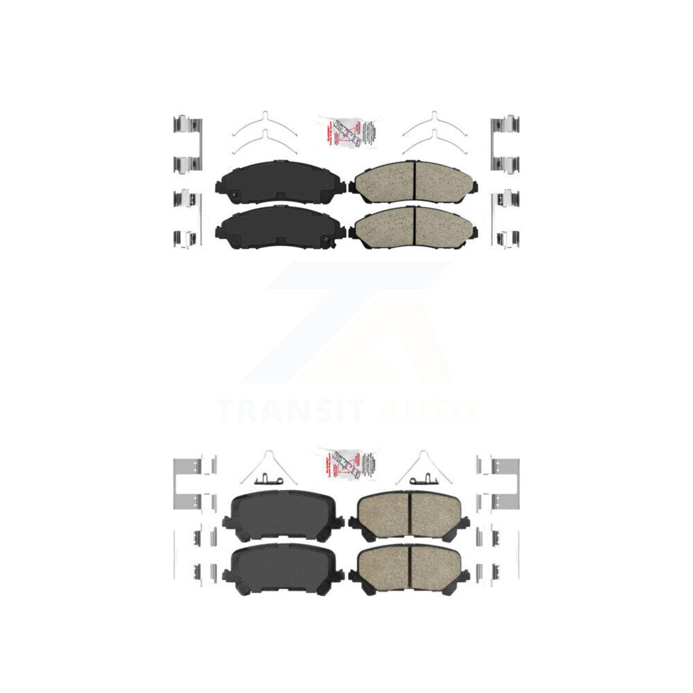 Ceramic Disc Brake Pads Front Rear Kit For Honda Pilot Ridgeline Acura MDX
