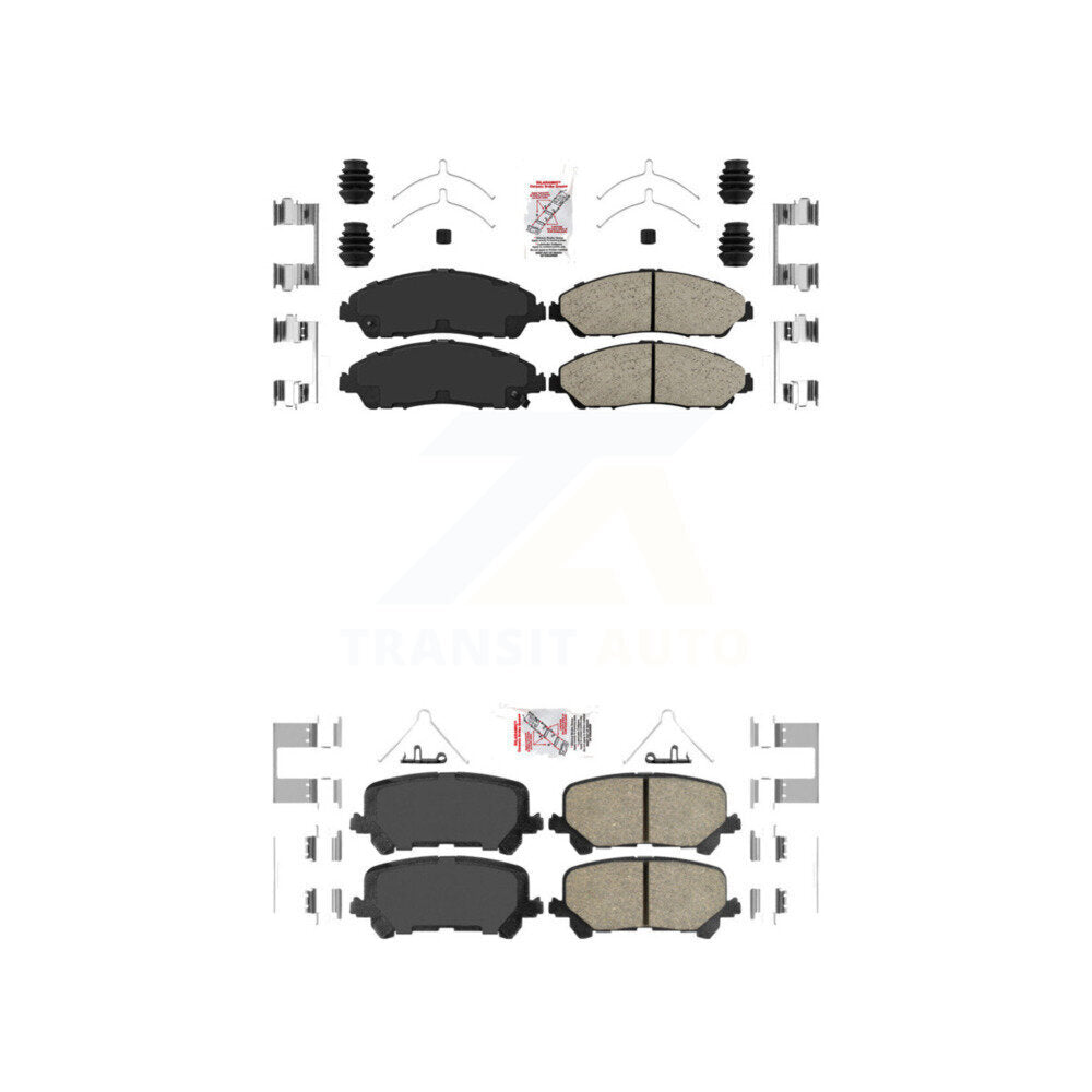 Ceramic Disc Brake Pads Front Rear Kit For Honda Pilot Ridgeline Acura MDX