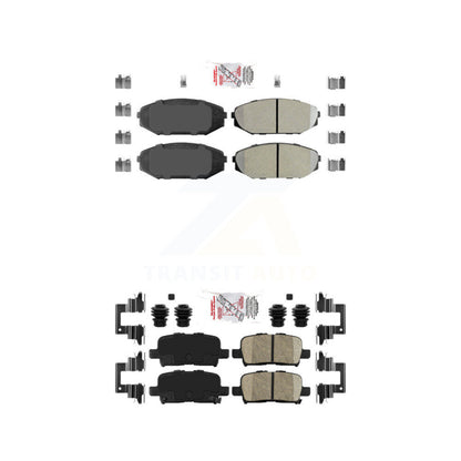 Semi-Metallic Ceramic Disc Brake Pads Front Rear Kit For Honda Odyssey Acura MDX