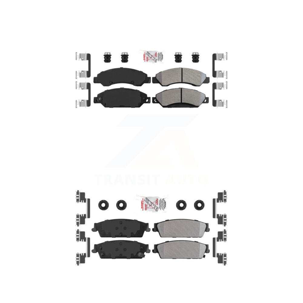 Semi-Metallic Disc Brake Pads Front Rear Kit For Chevrolet Avalanche Cadillac XL