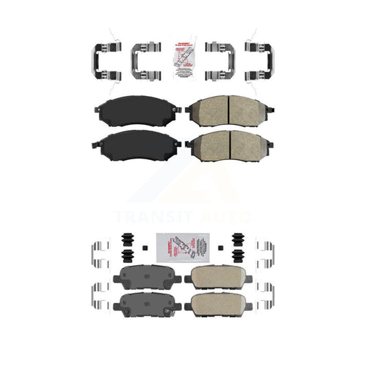 Semi-Metallic Ceramic Disc Brake Pads Front Rear Kit For INFINITI Nissan Murano