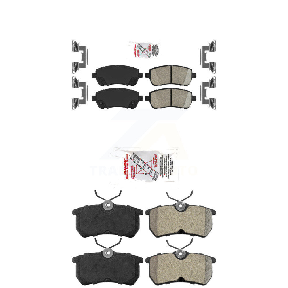 Ceramic Semi-Metallic Disc Brake Pads Front Rear Kit For Ford Fiesta
