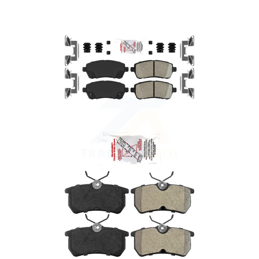 Ceramic Semi-Metallic Disc Brake Pads Front Rear Kit For Ford Fiesta