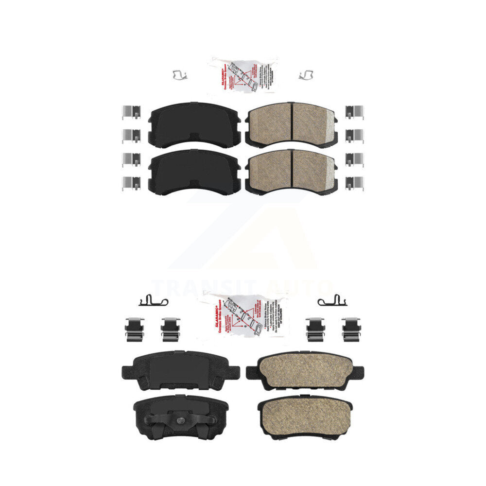 Ceramic Disc Brake Pads Front Rear Kit For 2007 Mitsubishi Lancer