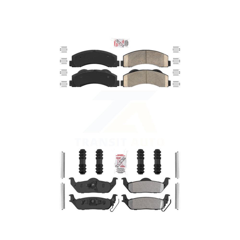 Ceramic Semi-Metallic Disc Brake Pads Front Rear Kit For 2010-2011 Ford F-150