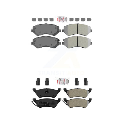 Semi-Metallic Disc Brake Pads Front Rear Kit For Dodge Caravan Grand Chrysler &