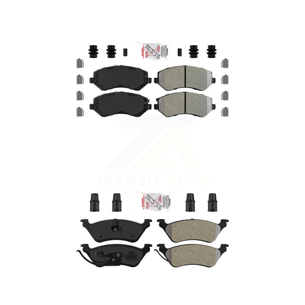 Semi-Metallic Disc Brake Pads Front Rear Kit For Dodge Caravan Grand Chrysler &