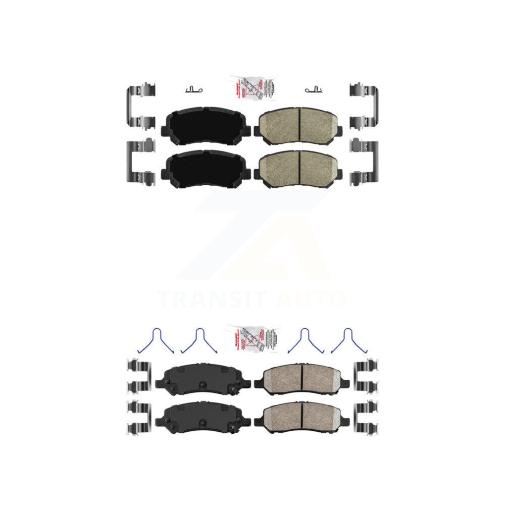 Ceramic Disc Brake Pads Front Rear Kit For 2013-2016 Dodge Dart