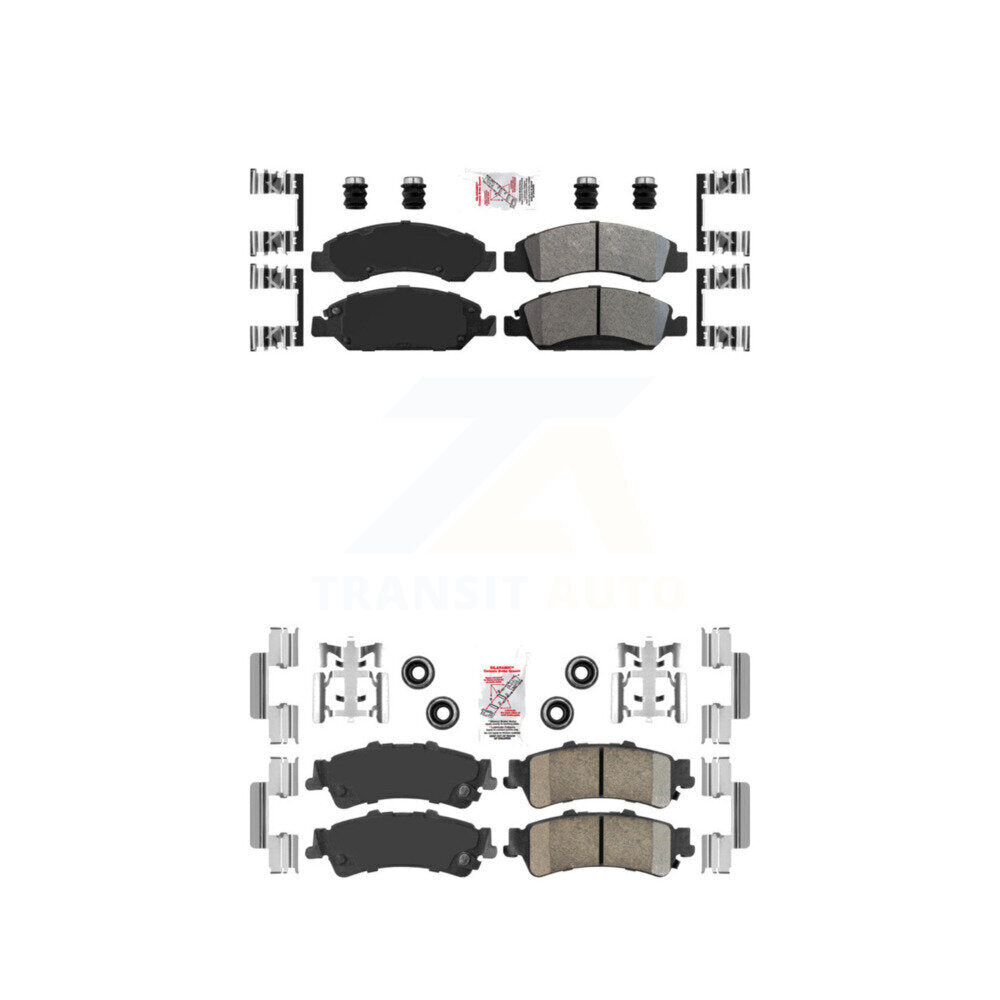 Semi-Metallic Ceramic Disc Brake Pads Front Rear Kit For Chevrolet GMC Silverado