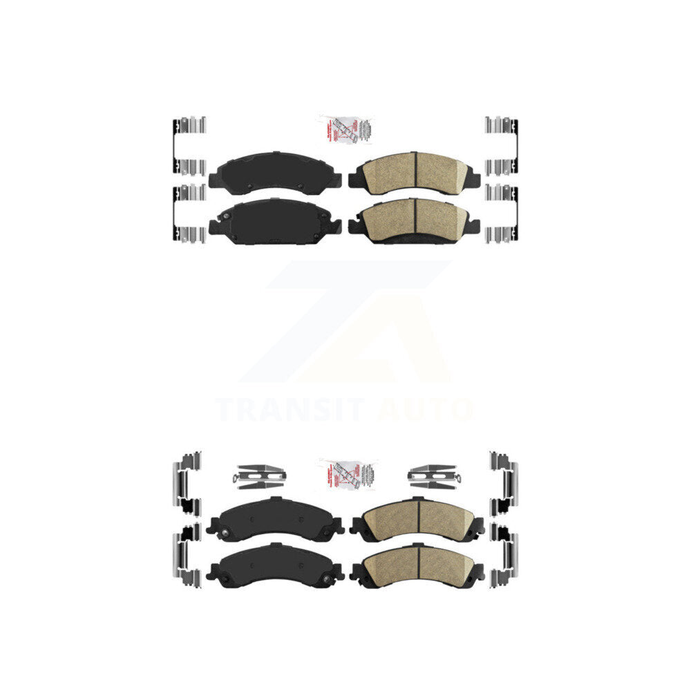 Ceramic Disc Brake Pads Front Rear Kit For Chevrolet Silverado 1500 GMC Sierra