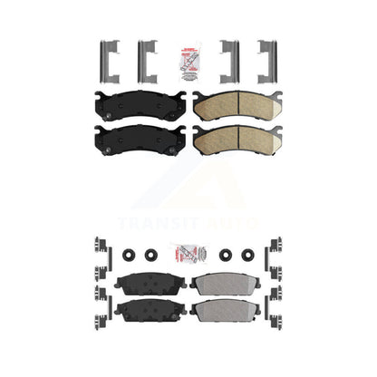 Ceramic Semi-Metallic Brake Pads Front Rear Kit For Chevrolet Silverado 1500