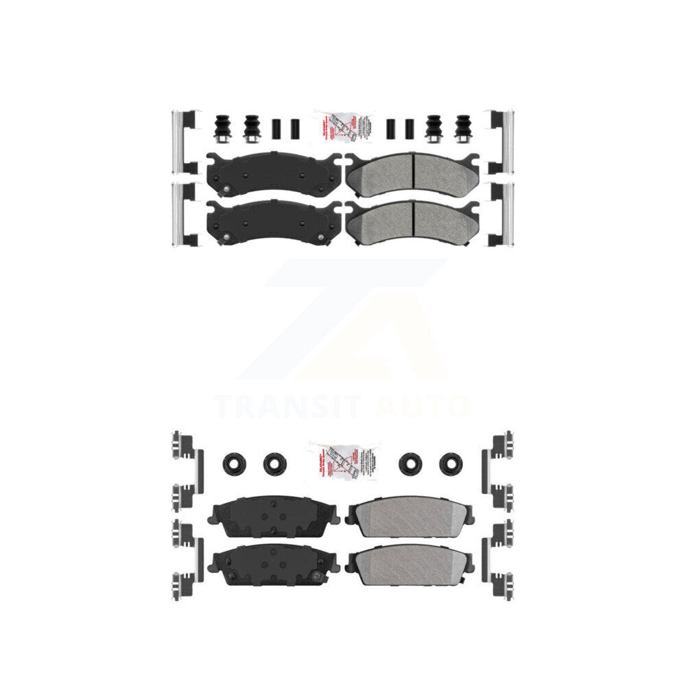 Semi-Metallic Disc Brake Pads Front Rear Kit For Chevrolet Silverado 1500