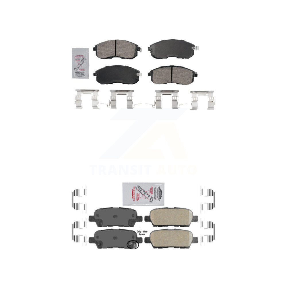 Ceramic Disc Brake Pads Front Rear Kit For Nissan Sentra Altima 350Z INFINITI