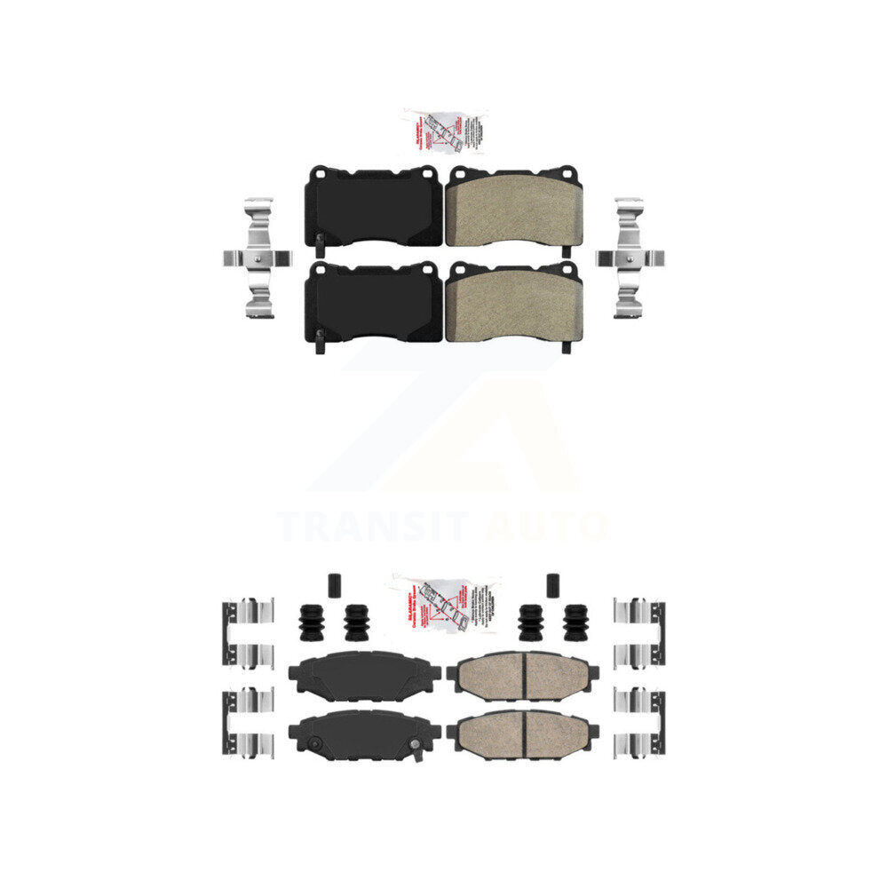 Semi-Metallic Ceramic Disc Brake Pads Front Rear Kit For Subaru WRX