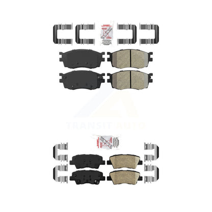 Semi-Metallic Ceramic Disc Brake Pads Front Rear Kit For 2011 Hyundai Accent