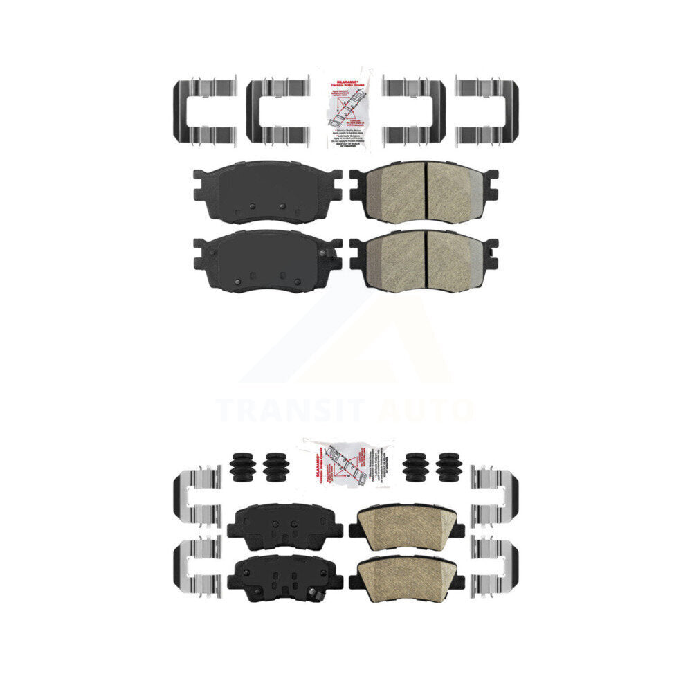 Semi-Metallic Ceramic Disc Brake Pads Front Rear Kit For 2011 Hyundai Accent