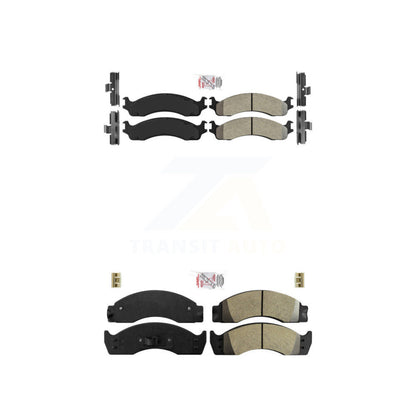 Semi-Metallic Disc Brake Pads Front Rear Kit For Ford E-450 Super Duty Econoline