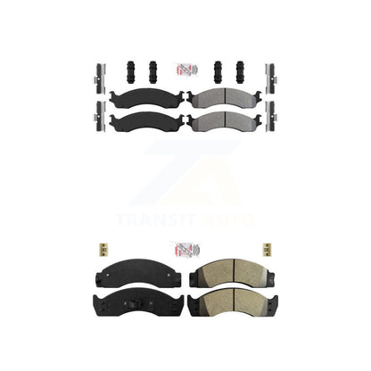 Semi-Metallic Disc Brake Pads Front Rear Kit For Ford E-450 Super Duty Econoline
