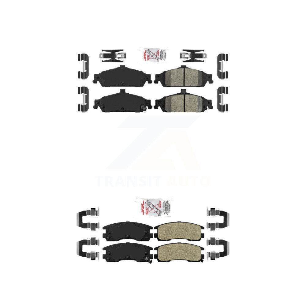 Ceramic Semi-Metallic Disc Brake Pads Front Rear Kit For 1997 Oldsmobile Cutlass