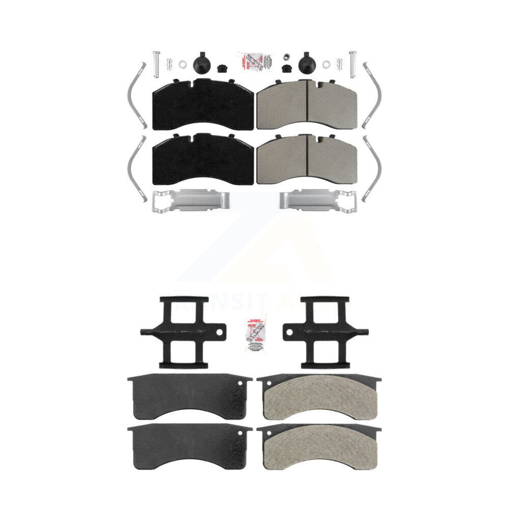 Semi-Metallic Disc Brake Pads Front Rear Kit For Blue Bird Vision School Bus All
