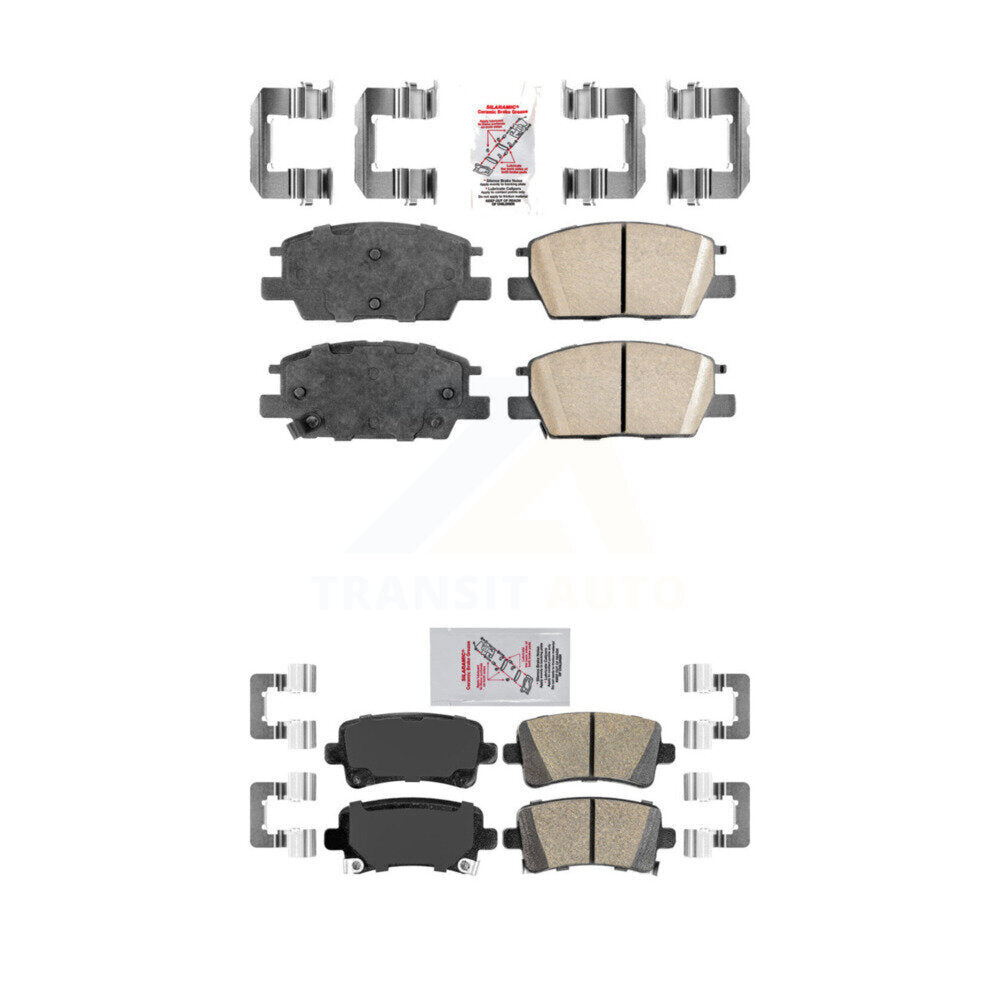 Ceramic Disc Brake Pads Front Rear Kit For 2016 Chevrolet Malibu Carryover Model
