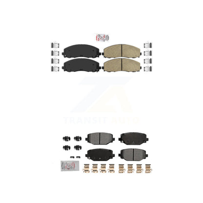 Ceramic Semi-Metallic Disc Brake Pads Front Rear Kit For Dodge Grand Caravan &