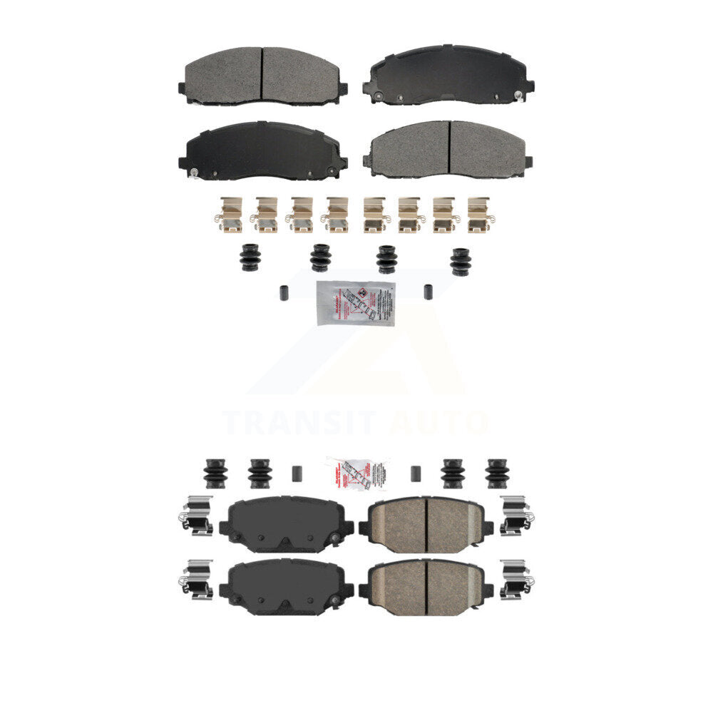 Semi-Metallic Ceramic Disc Brake Pads Front Rear Kit For Dodge Grand Caravan &