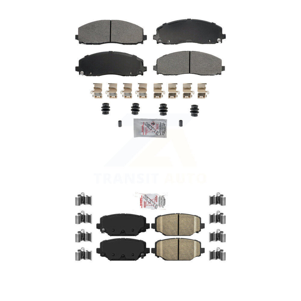 Semi-Metallic Ceramic Disc Brake Pads Front Rear Kit For Dodge Grand Caravan &