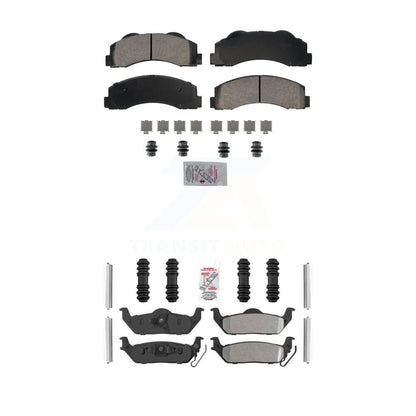 Ceramic Semi-Metallic Disc Brake Pads Front Rear Kit For 2010-2011 Ford F-150