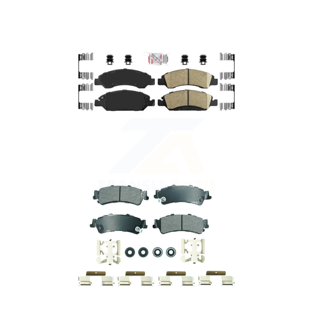 Ceramic Semi-Metallic Disc Brake Pads Front Rear Kit For Chevrolet GMC Silverado
