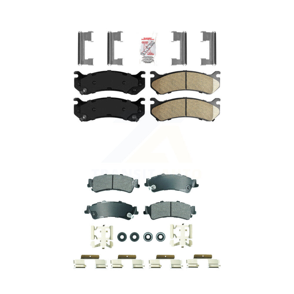 Ceramic Semi-Metallic Disc Brake Pads Front Rear Kit For Chevrolet GMC Silverado