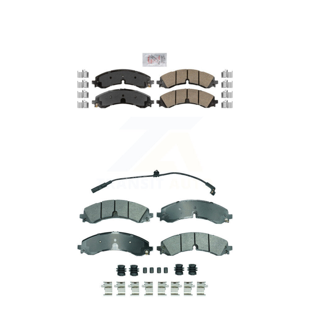 Ceramic Semi-Metallic Disc Brake Pads Front Rear Kit For GMC Chevrolet Sierra HD