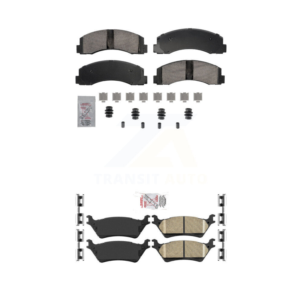 Ceramic Disc Brake Pads Front Rear Kit For Ford F-150 With Manual Parking