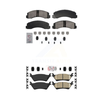 Ceramic Disc Brake Pads Front Rear Kit For Ford F-150 With Manual Parking