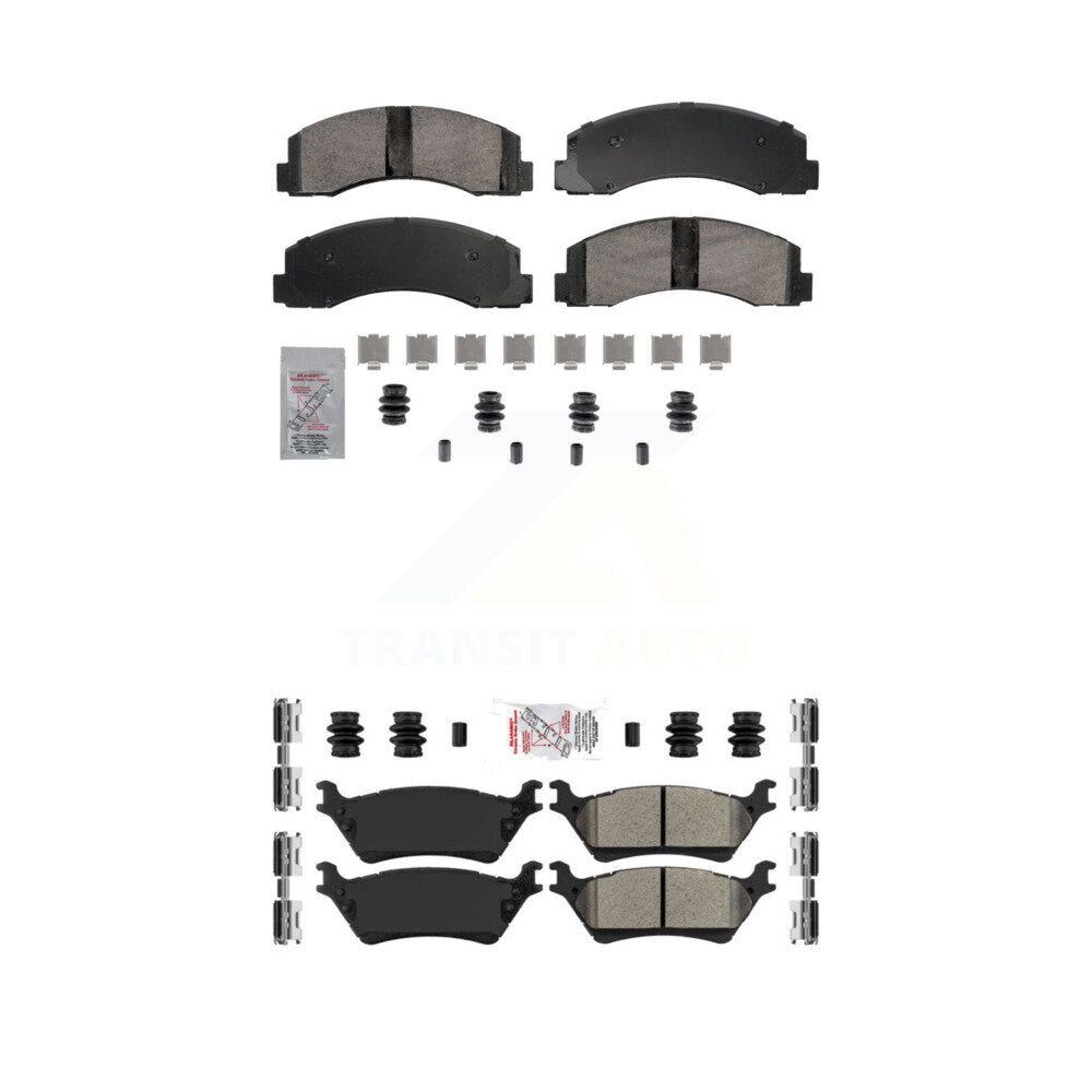 Ceramic Semi-Metallic Disc Brake Pads Front Rear Kit For Ford F-150