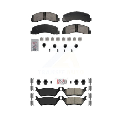Ceramic Semi-Metallic Disc Brake Pads Front Rear Kit For Ford F-150
