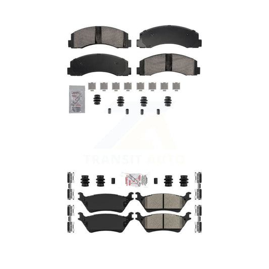 Ceramic Semi-Metallic Disc Brake Pads Front Rear Kit For Ford F-150