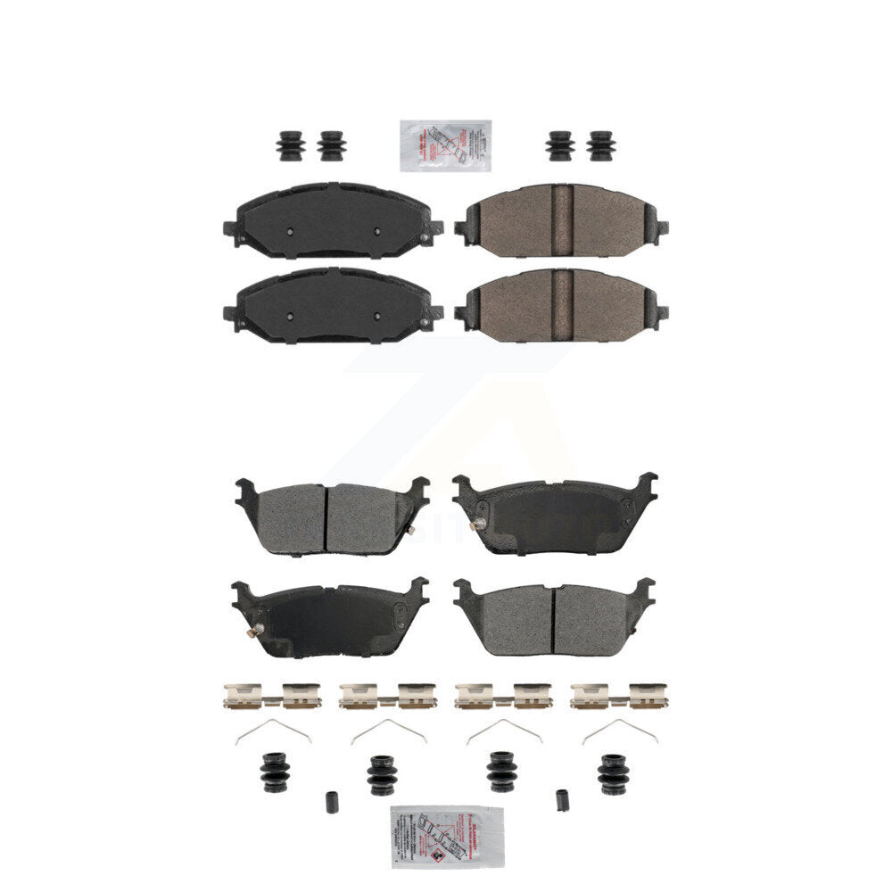 Semi-Metallic Disc Brake Pads Front Rear Kit For Ram 1500 Jeep Wagoneer Grand L
