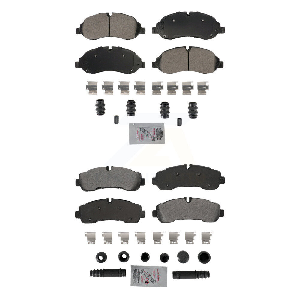 Semi-Metallic Disc Brake Pads Front Rear Kit For 2020 Ford Transit-350 AWD