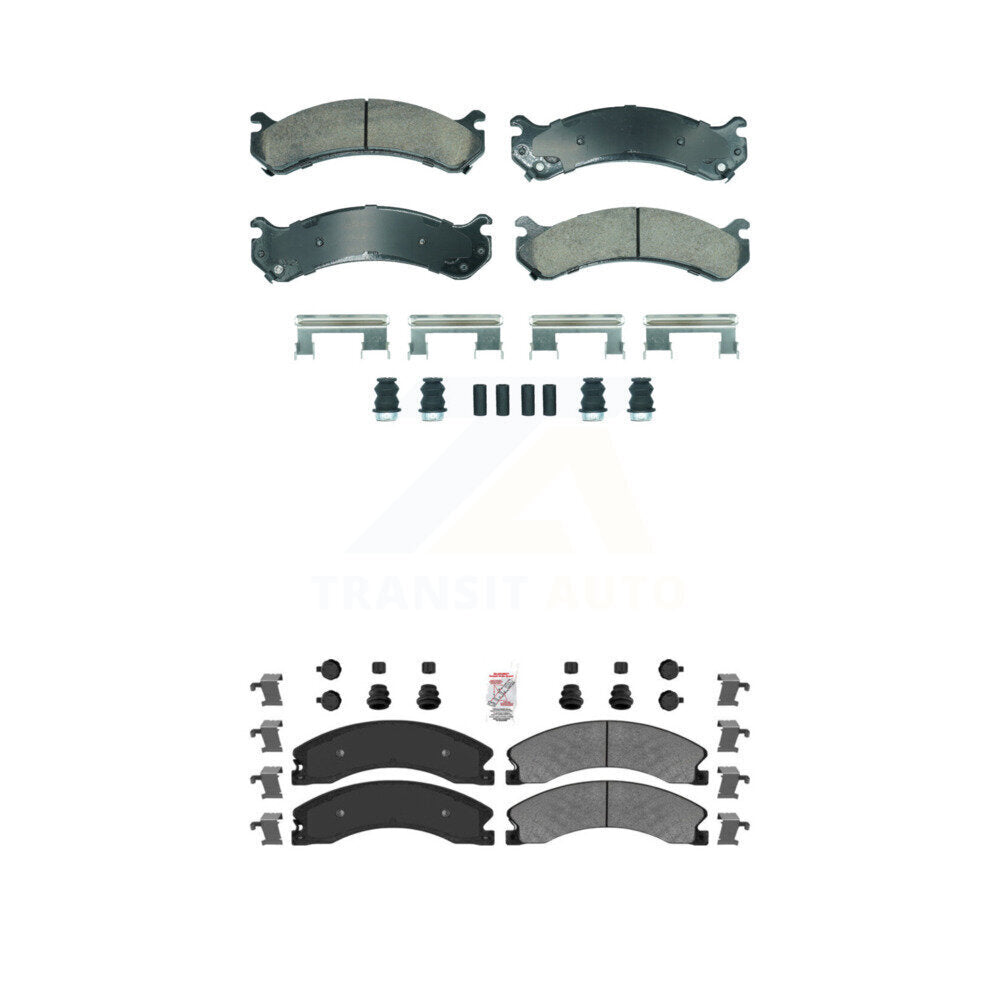 Ceramic Semi-Metallic Disc Brake Pads Front Rear Kit For GMC Savana 3500 Express