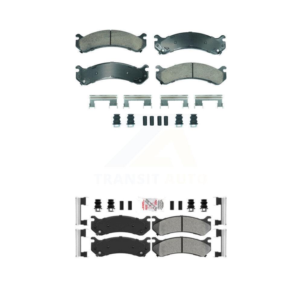 Ceramic Semi-Metallic Disc Brake Pads Front Rear Kit For Chevrolet GMC Sierra HD