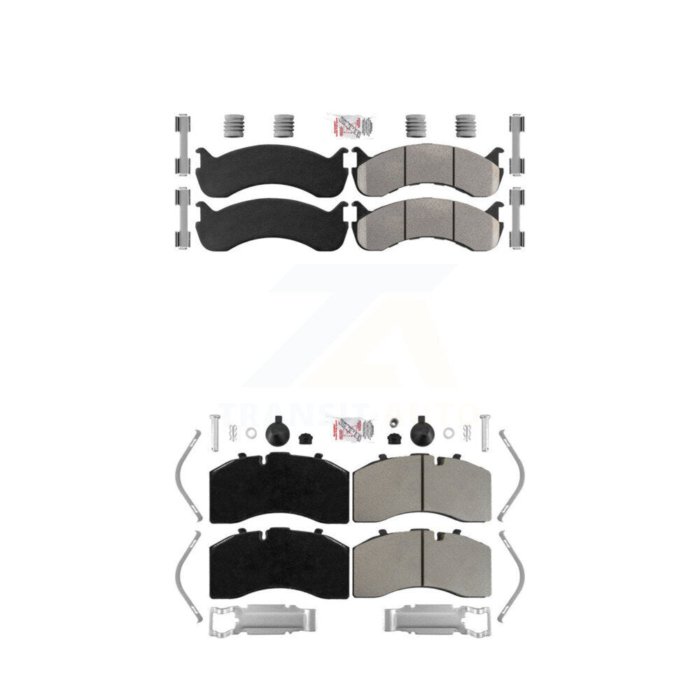 Semi-Metallic Disc Brake Pads Front Rear Kit For Kenworth T370 Freightliner M2