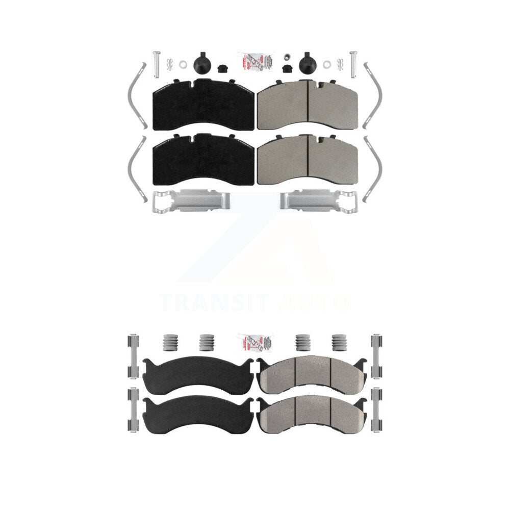 Semi-Metallic Disc Brake Pads Front Rear Kit For Kenworth T370 Freightliner M2