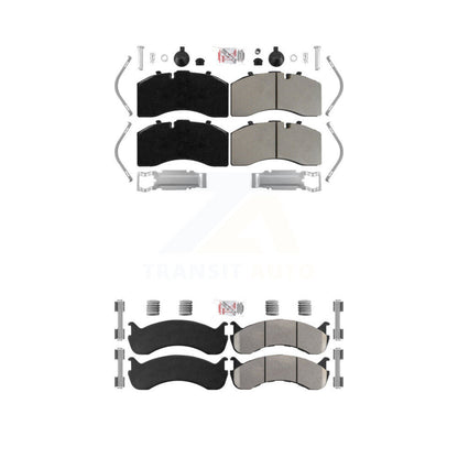 Semi-Metallic Disc Brake Pads Front Rear Kit For Kenworth T370 Freightliner M2