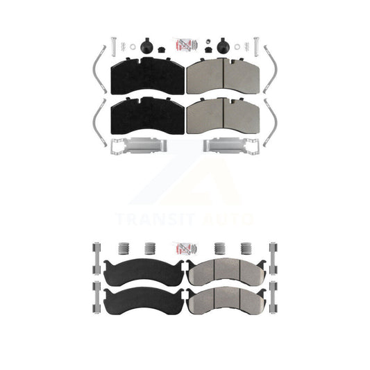 Semi-Metallic Disc Brake Pads Front Rear Kit For Kenworth T370 Freightliner M2