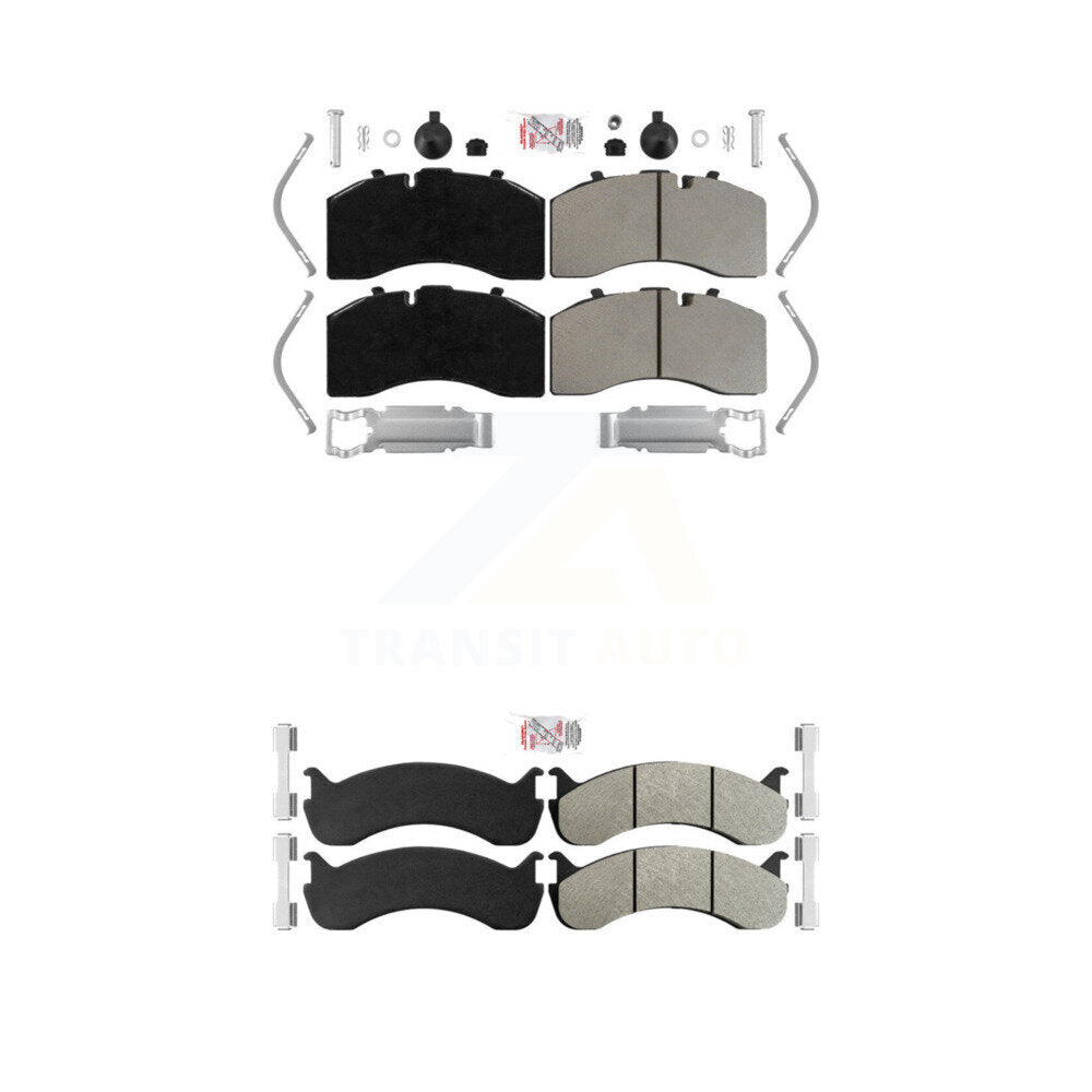 Semi-Metallic Disc Brake Pads Front Rear Kit For Kenworth T370 Freightliner M2