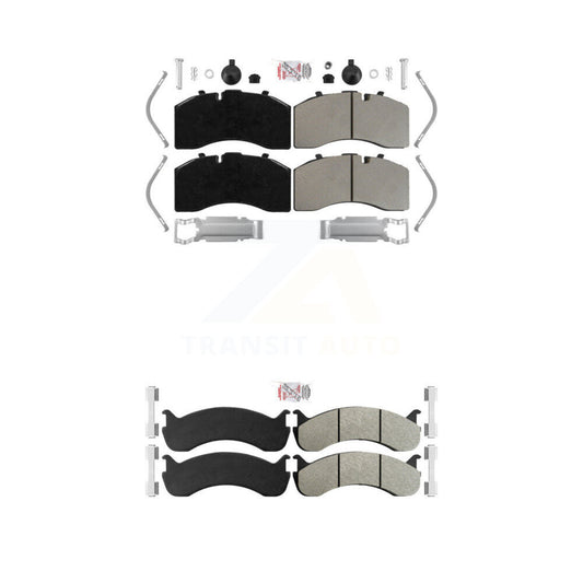 Semi-Metallic Disc Brake Pads Front Rear Kit For Kenworth T370 Freightliner M2