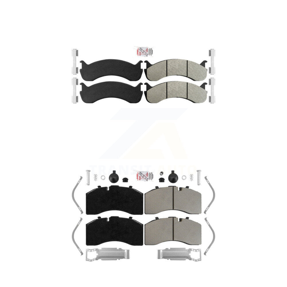 Semi-Metallic Disc Brake Pads Front Rear Kit For Kenworth T370 Freightliner M2