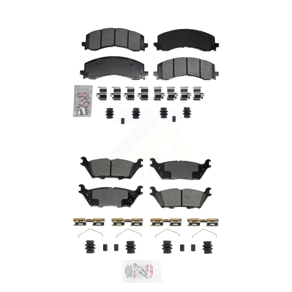 Semi-Metallic Disc Brake Pads Front Rear Kit For Ford F-150 Bronco Lightning