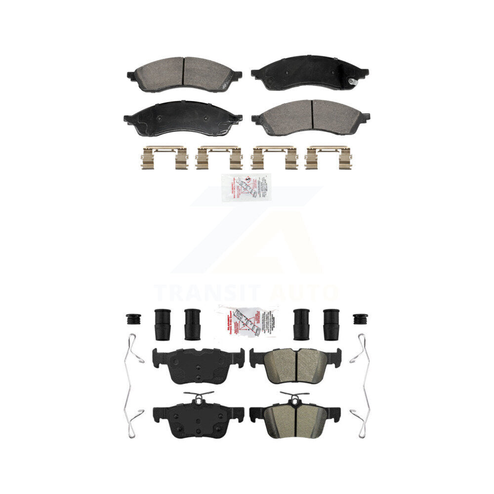 Ceramic Semi-Metallic Disc Brake Pads Front Rear Kit For Ford Edge Lincoln